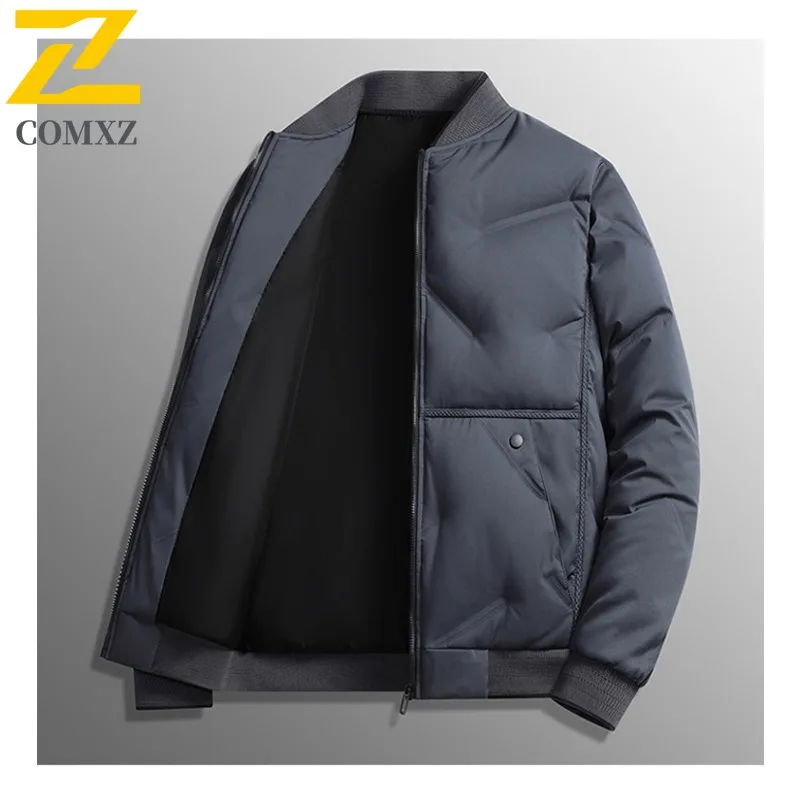 

​ Мужская однотонная хлопковая куртка, осенне-зимнее свободное пальто, теплая утолщенная верхняя одежда, водонепроницаемая ветрозащитная повседневная спортивная рабочая одежда