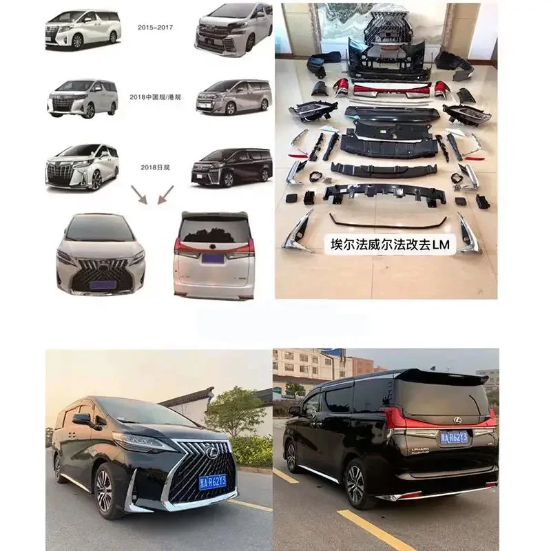 Body Kit For 2015-2021 Alphard 30 Up To Lexus Lm300 Lm350 High Quality Car Bumpers Tuning For Lm Design Bodykit