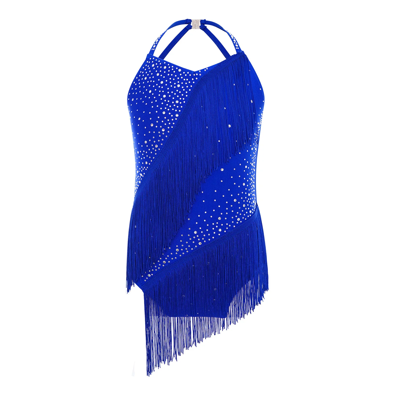 الفتيات الباليه اللاتينية ملابس رقص الجمباز الشكل التزلج الجمباز التانغو أداء زي بلا أكمام لامعة الراين شرابات فستان