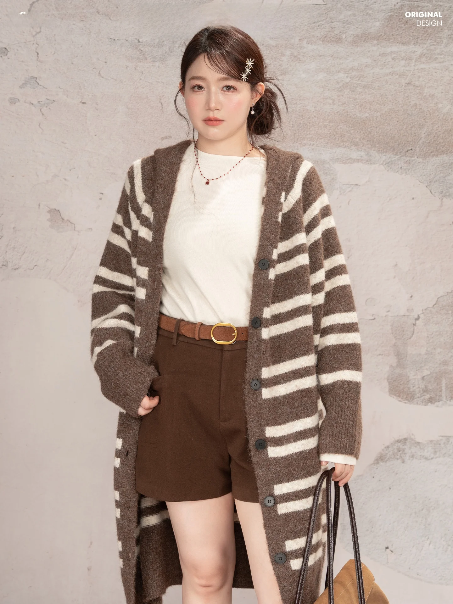 กางเกงลำลองทรงตรงสีกาแฟสไตล์เรโทรสำหรับผู้หญิงไซส์ใหญ่ ช่วยพรางหุ่น สำหรับสาวอวบ ฤดูใบไม้ร่วง ฤดูหนาว รุ่นใหม่...