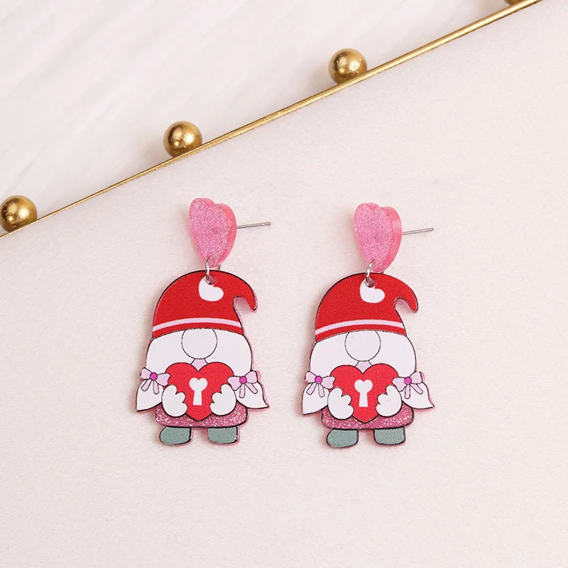 Pendientes colgantes con diseño de globo en forma de corazón para coche, sobre rosa para el Día de San Valentín, decoración elegante y a la moda para las orejas, novedad