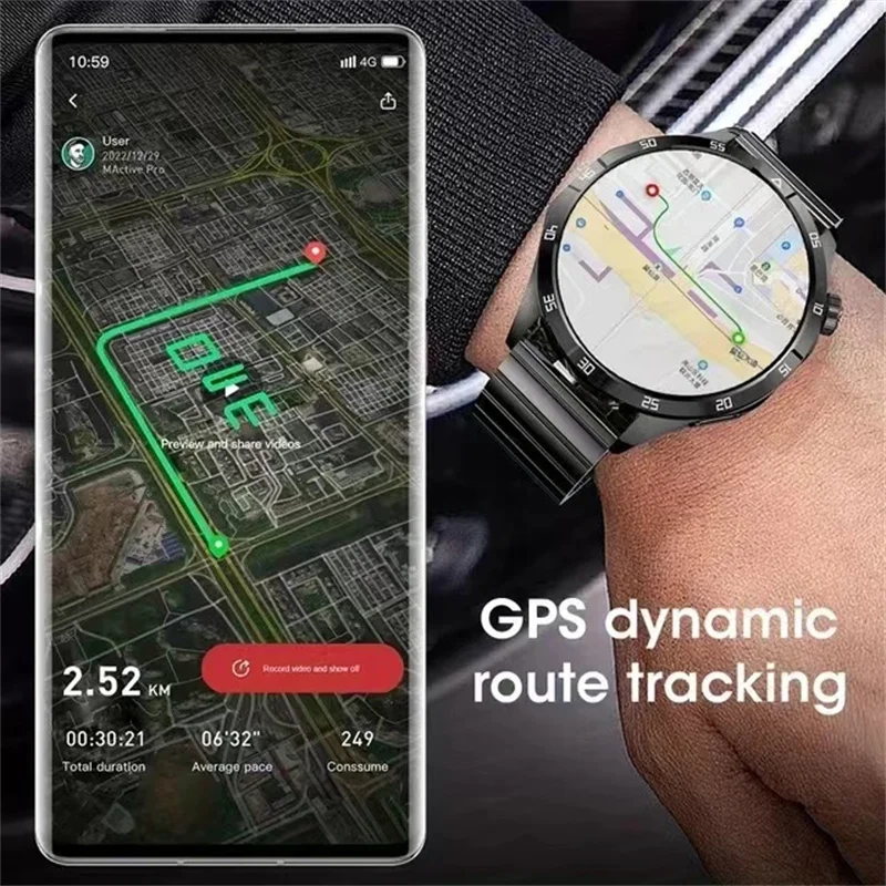 Dla Huawei GT4 Max Inteligentny zegarek Męski zegarek 4 Pro AMOLED Ekran HD GPS NFC Tętno Wodoodporny Bluetooth Połączenie SmartWatch Dla Mężczyzn