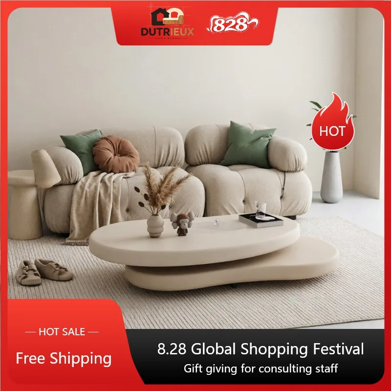 Beige Modern Coffee Tables Luxury Classy Design Center Bedroom Hotel Tea Table Bauhaus Salon Floor Mesas De Centro Furniture