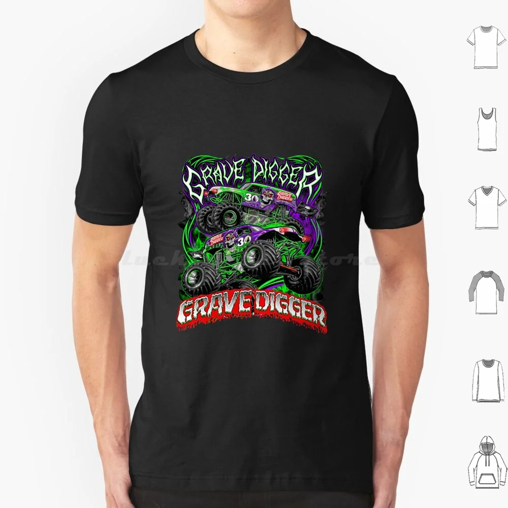 Camiseta Monster Jam Grave Digger Monster Truck Art para fanáticos, talla grande, 100% algodón, para niños, Monster Truck Grave Digger Monster Jam Boys