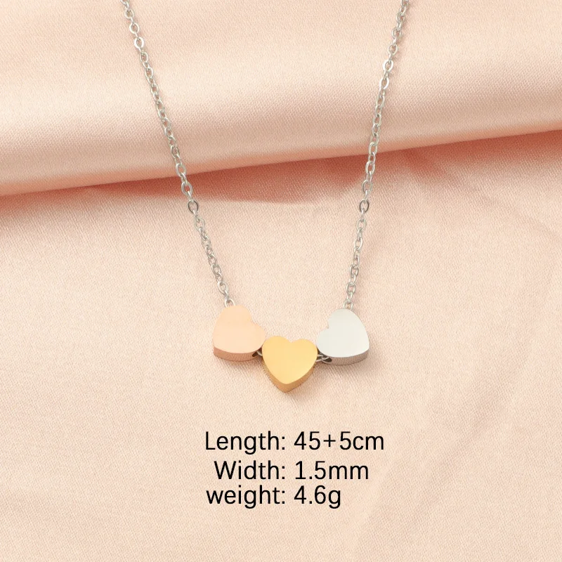 RAKOL Stainless Steel Necklaces Trend Sweetheart Gold Color Silver Color Metal Charms Pendants Chains Fashion Necklace For Women image 6