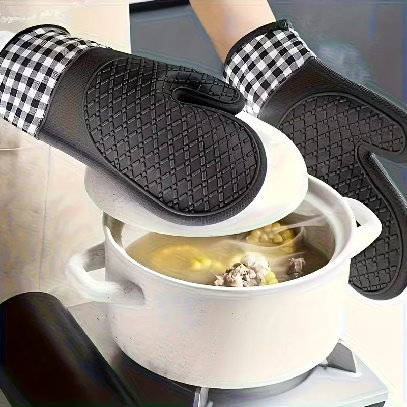 1pc/2pcs • Silicone Kitchen Gloves • Non-slip Design • Hand Wash Only