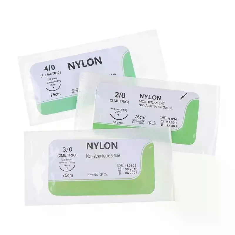 12PCS 2.0/3.0/4.0 Needle Suture Nlon Thread Sterile Surgical Practice Accessories