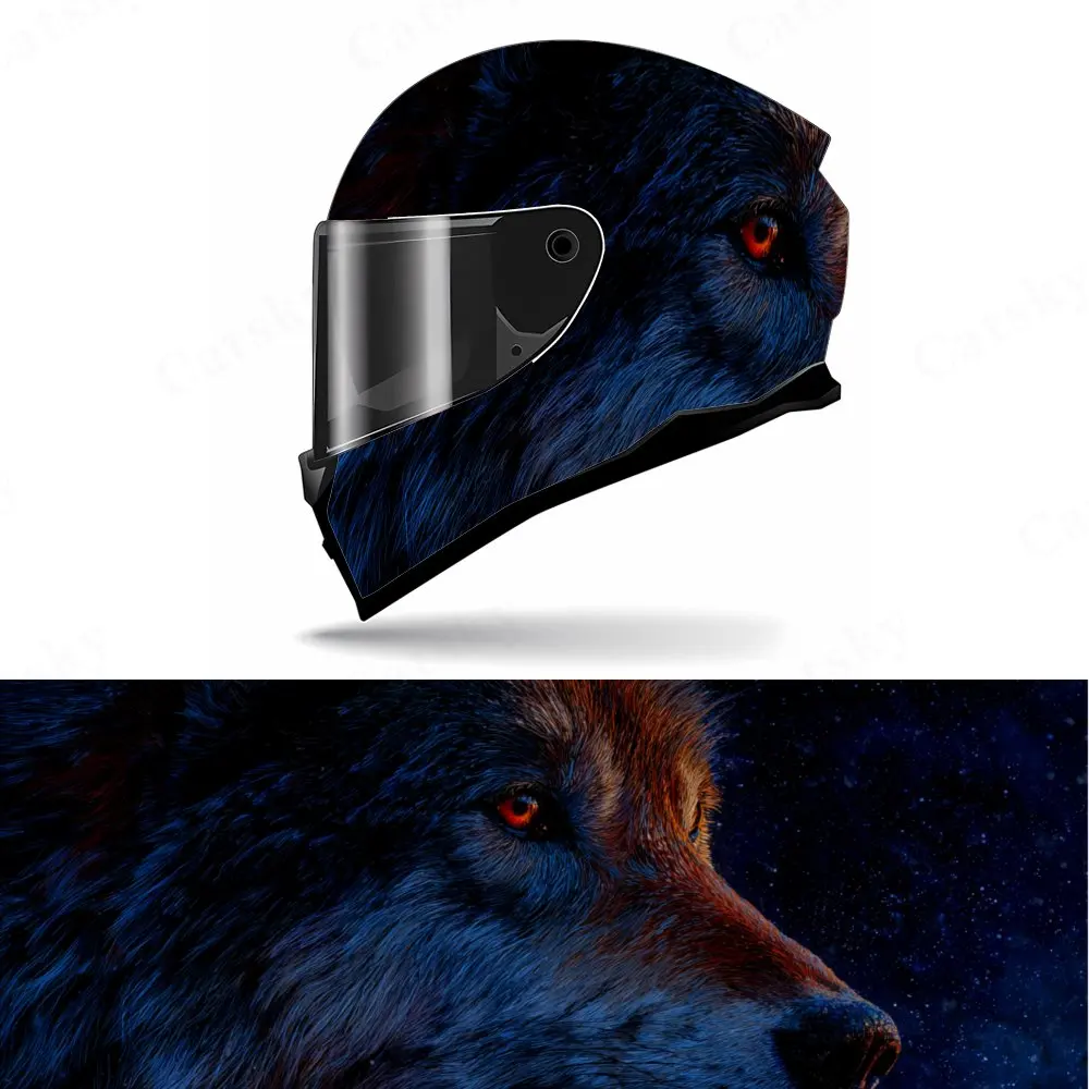 

Classic Dark Wolf Motorcycle Helmet Protective Sticker, Motorcycle Helmet Exterior Decorative Accessory, Waterproof & Self-adhes