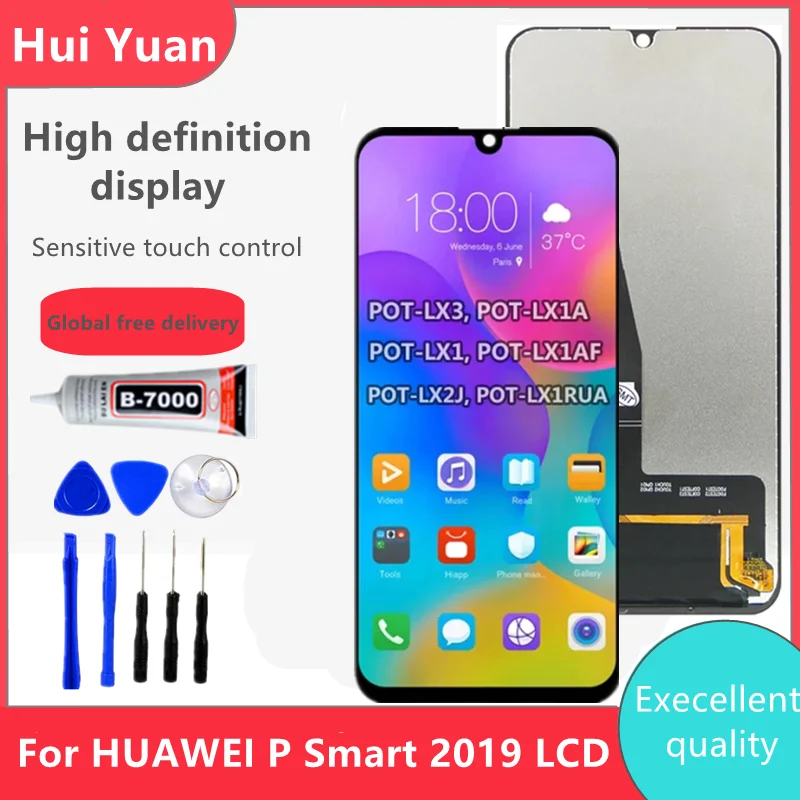 

AAA Quality For Huawei P smart 2019 LCD Display Touch Screen Digitizer For Huawei P smart 2019 LCD POT-LX1 Replacement Parts