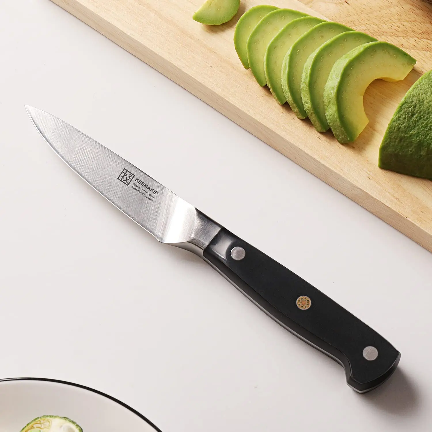 KEEMAKE Fruit Paring Knife 3.5  Inch, High Carbon Stainless Steel Japanese Kitchen Peeling Knives, Razor Sharp Chef\'s Cooks Cut