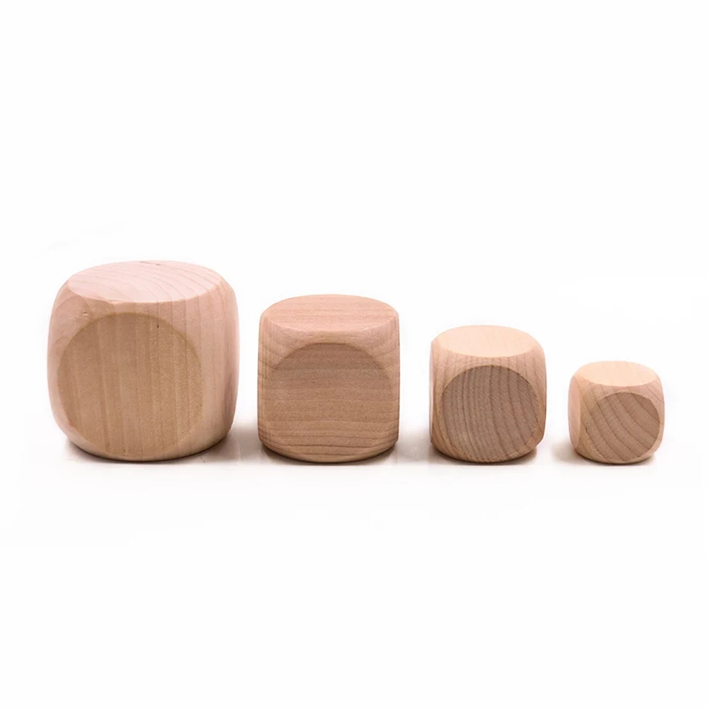 

For Party Board Game Printing DIY D6 Dice Family Wood Cube Dices 6 Sided Blank Dice Wood Dice