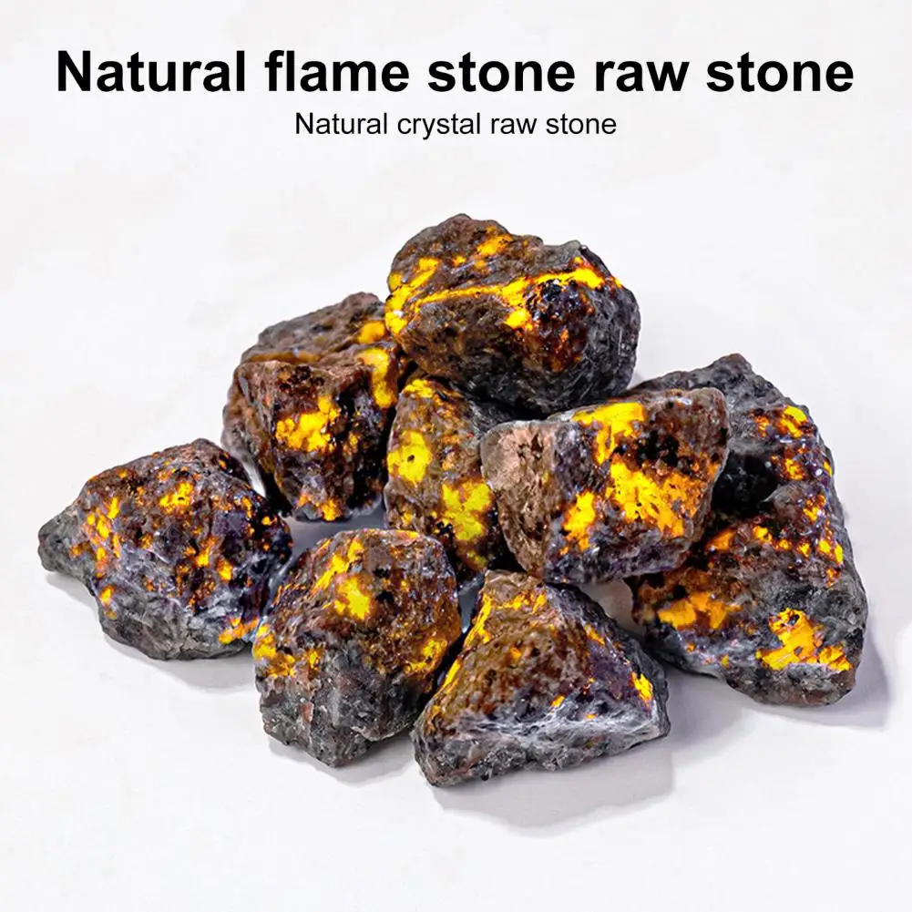 

Fluorescent Stone Natural Flame Stone Collection for Meditation Healing Decor Irregular Rough Ornamental Stones for Yoga