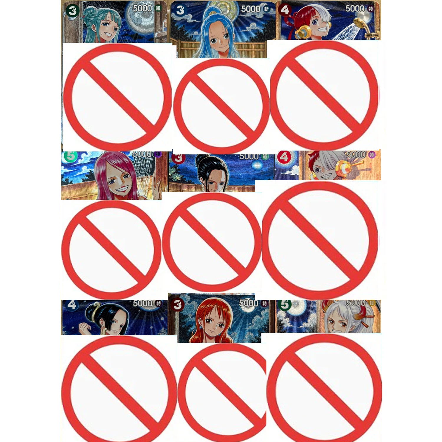 9Pcs/set Diy One Piece Yamato Nami Vivi Hancock Robin Uta Bonney Bathhouse Series Flash Card Opcg Classic Anime Collection Card view 2