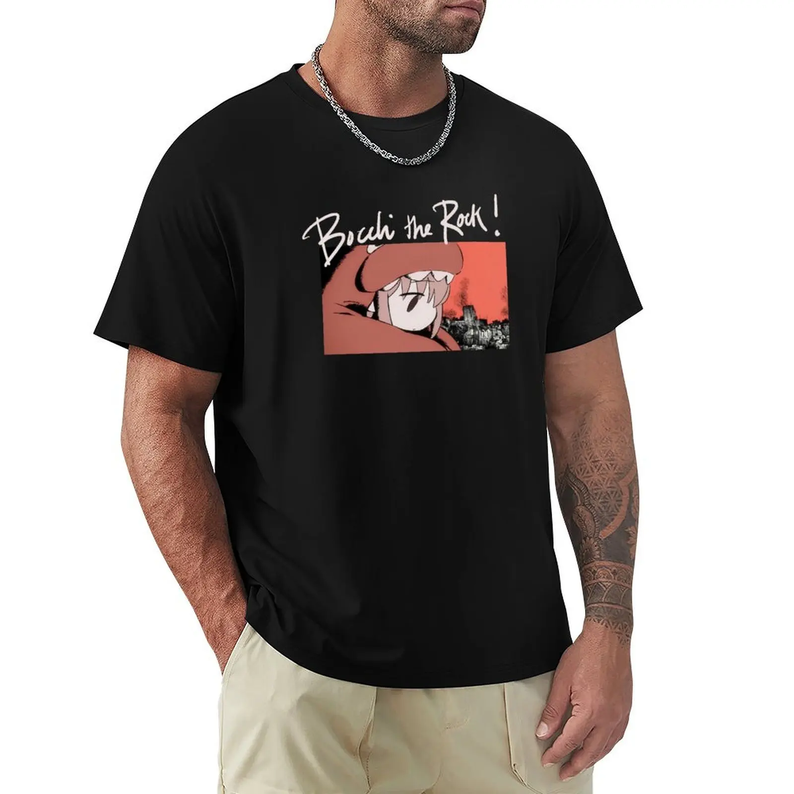 Bocchi the Rock! ぼっち?ざ?ろっく！Hitori Gotoh Dinosaur English Version (White) T-Shirt cotton t shirts man 100% T-Shirt