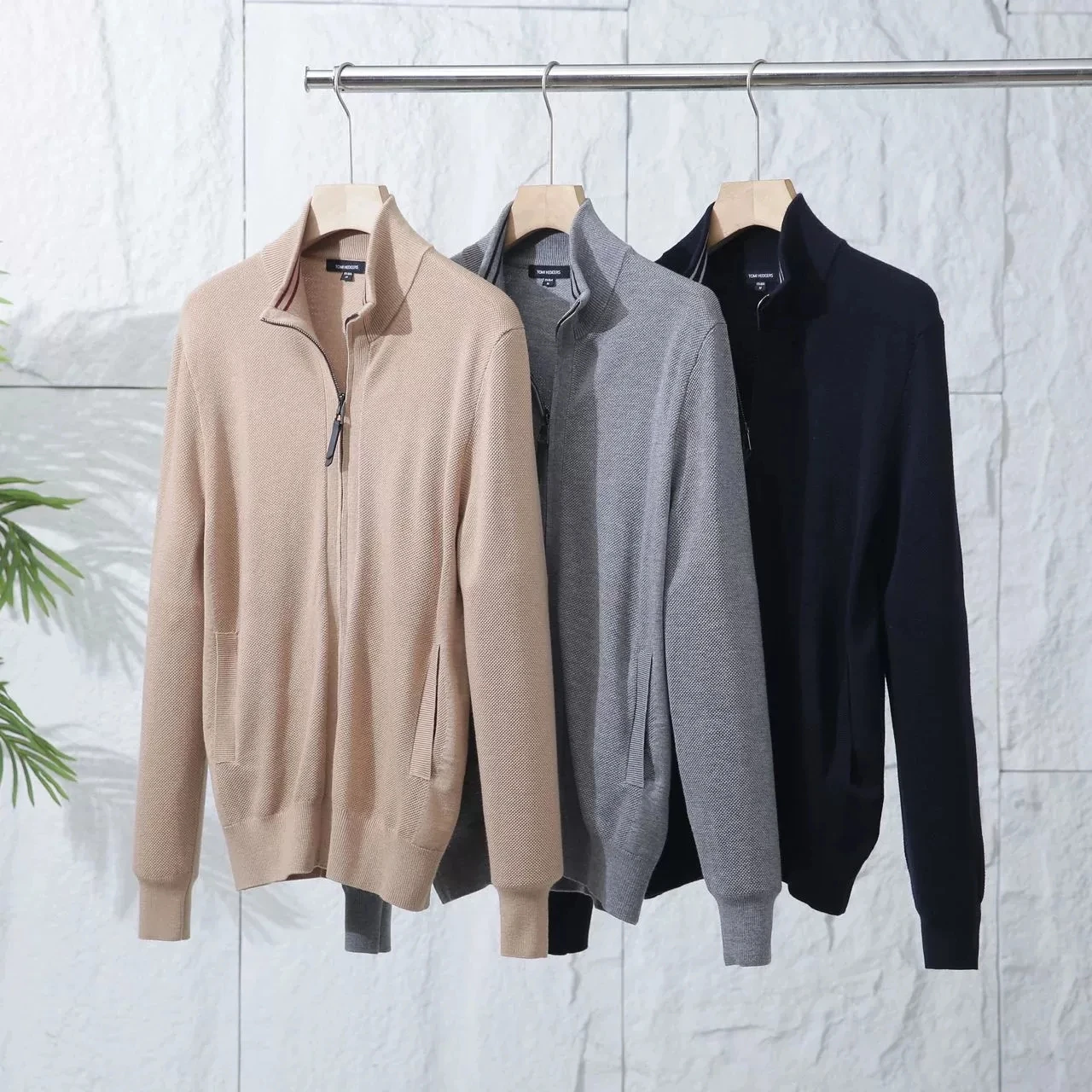 

Men's Autumn Faion Urban Knitted Cardigan Coat Wool Rayon Blend Stand Collar Long Sve Color Casual Outerwear