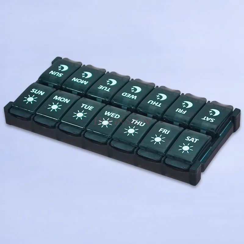1PCS  divide medication into small vitamin boxes for each week，Portable medicine box, take medication pills for one week,