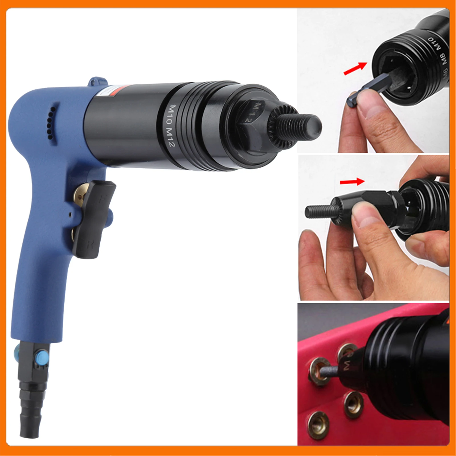 Air Rivets Gun Rivet Nut Gun Pneumatic Rivet Gun Pneumatic Riveter Air Rivet Nut Gun Pull Nut Nail Gun Air Riveting Tool M10