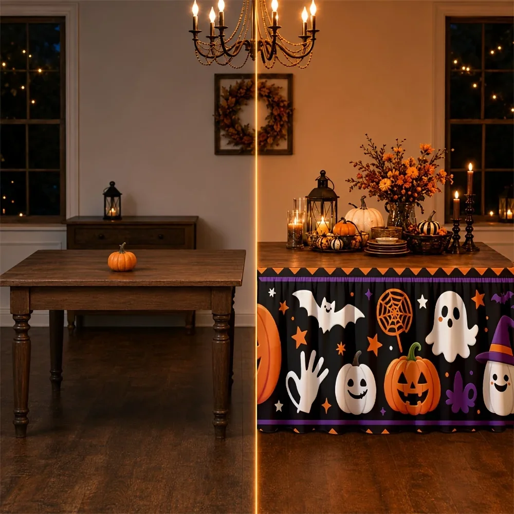 Halloween-themed cartoon ghost pumpkin witch bat star spider web autumn celebration scary festival October partyxzj
