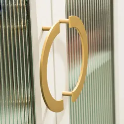 Solid Brass Semicircle Handles for Cabinets and Drawers Bedroom Wardrobe Pulls Kitchen Cupboard Door Knobs Furniture Hardware