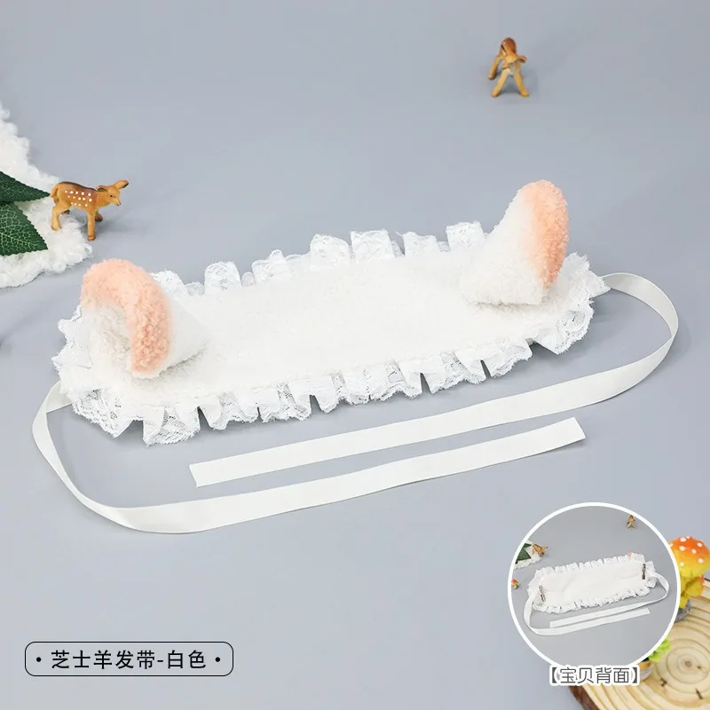 1PC Kawaii Kat Oren Hoofdband Kant Boog Hoofd Wrap Lolita Bruiloft Cosplay Meid Hoofdtooi Vrouwen Meisjes Anime Haaraccessoires