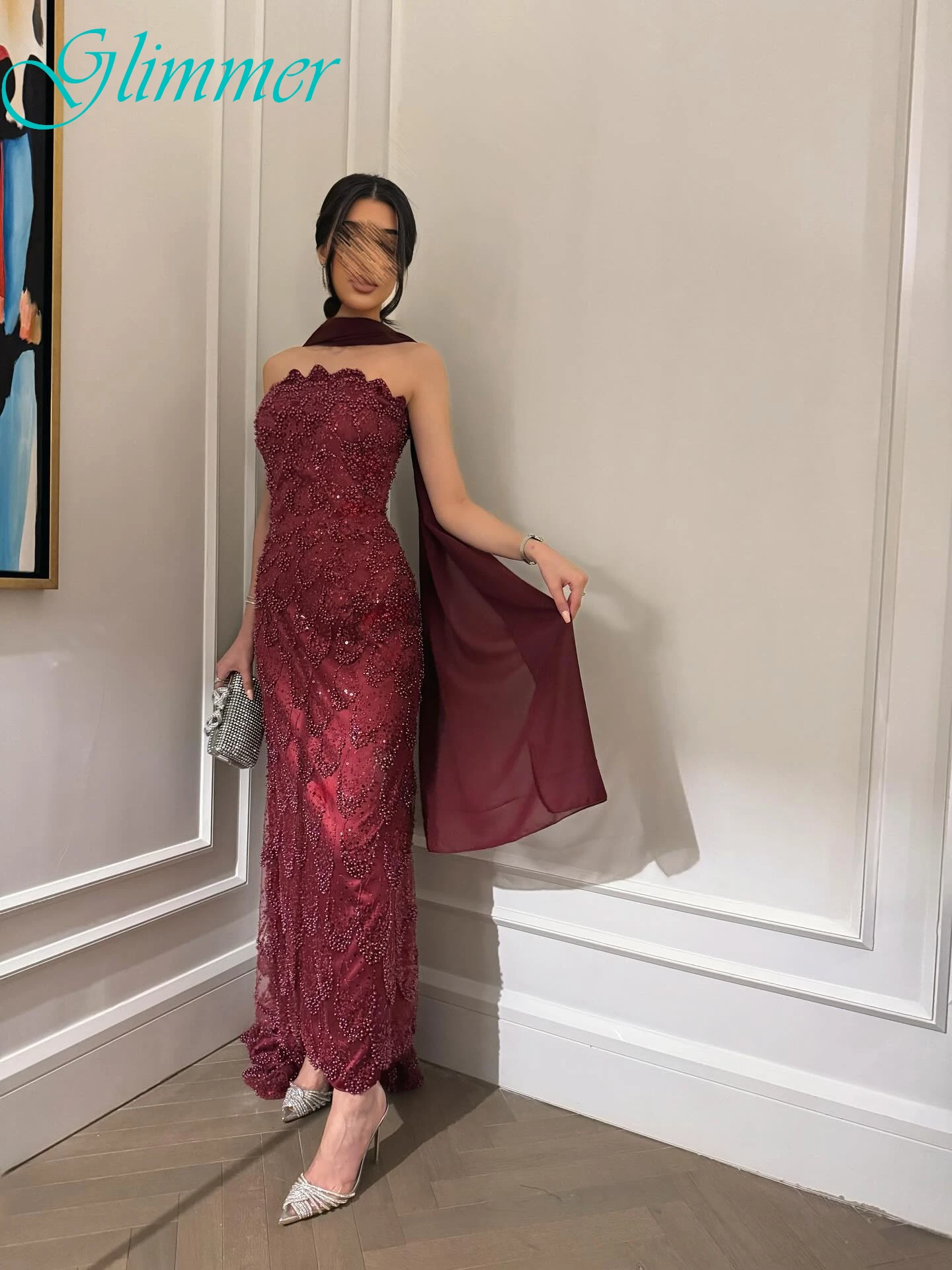 فستان سهرة أنيق مخصص بدون حمالات بدون أكمام مخصص، فساتين مناسبة مخصصة للحفلات على الموضة الحديثة #4