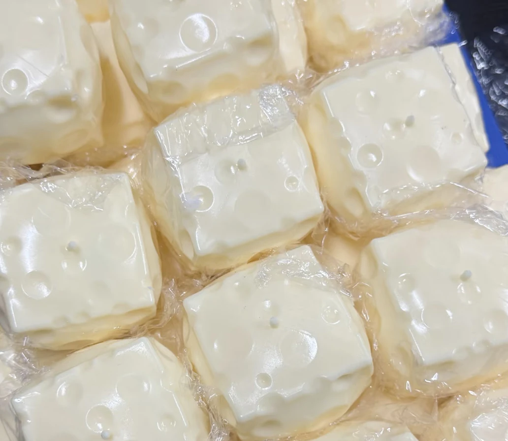 Jumbo Cheese Squishy Vaseline Filled Super Soft Stretch Fidget Toy ASMR Squeeze Toy Stress Relief ADHD Desktop Prank Sensory Toy