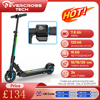 EVERCROSS TECH EV06C Electric Scooter, 6.5'' Foldable E-Scooter for Kids Ages 6-12, Up to 15 km/h & 8 km, LED Display