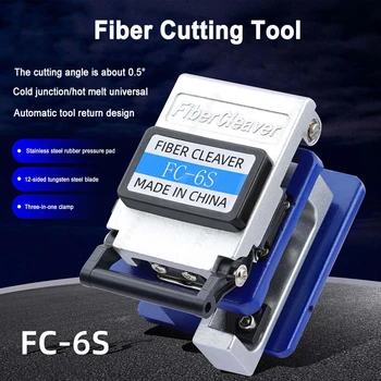 FC-6S Fiber Cleaver FTTH Fiber Optic Cable Cutting Tools Fiber Cable Cutter Knife 16 Surface Blade Automatic Tool