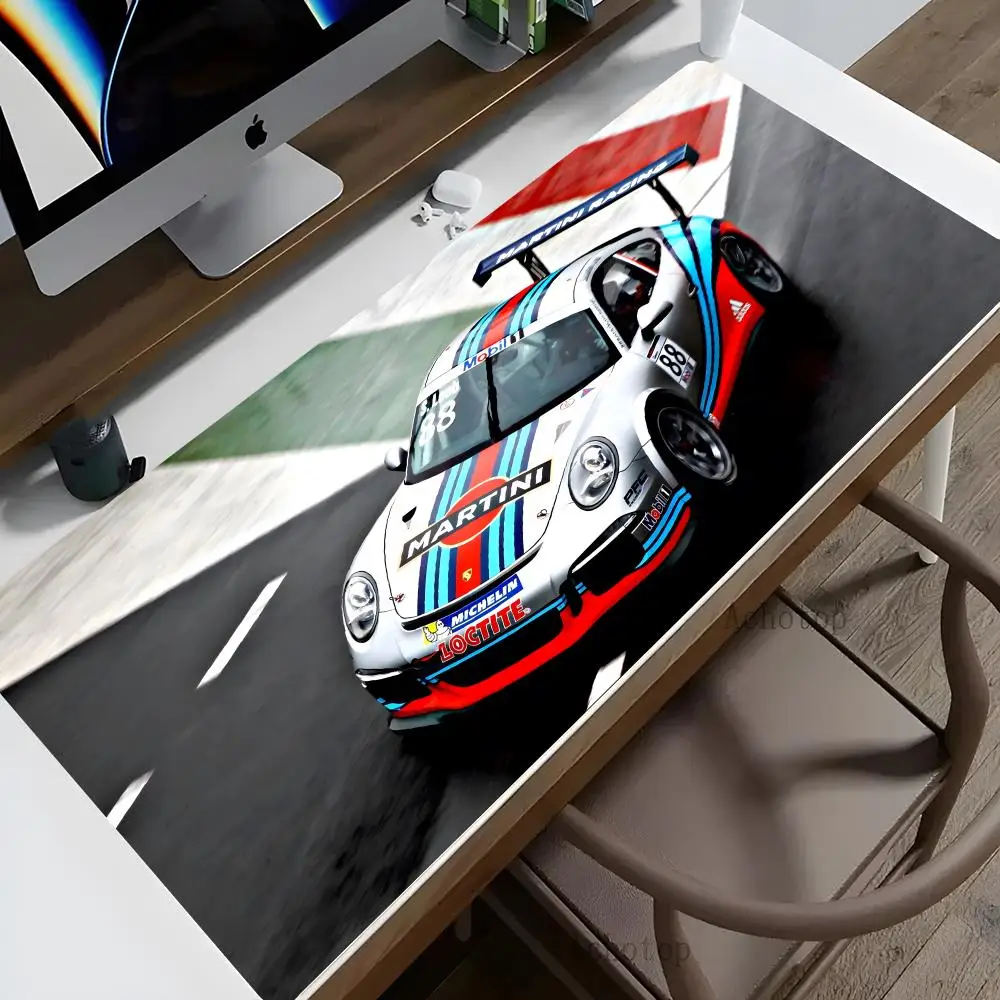 Martinis Racing car Mouse Pad Office Desk Protector Mat PU Leather Waterproof Mouse Pad Desktop Keyboard Desk Pad PC 90X40 cm