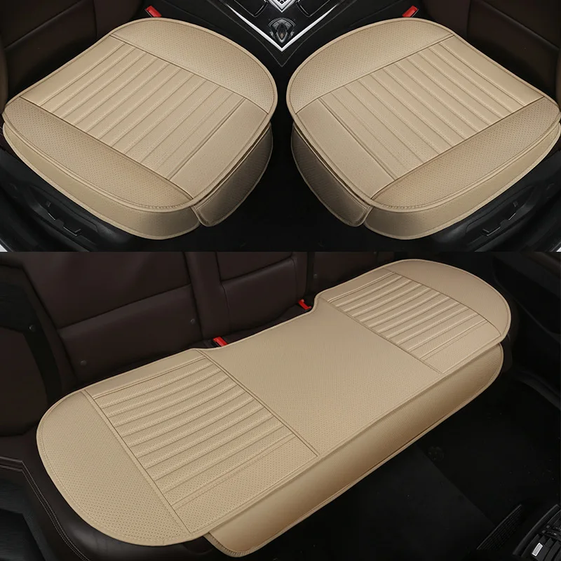 

Full Leather Car Cuion Tee-Piece Set No Barest No Binding Four Seasons Summer Use Comfortable Car Cover/Aimoca