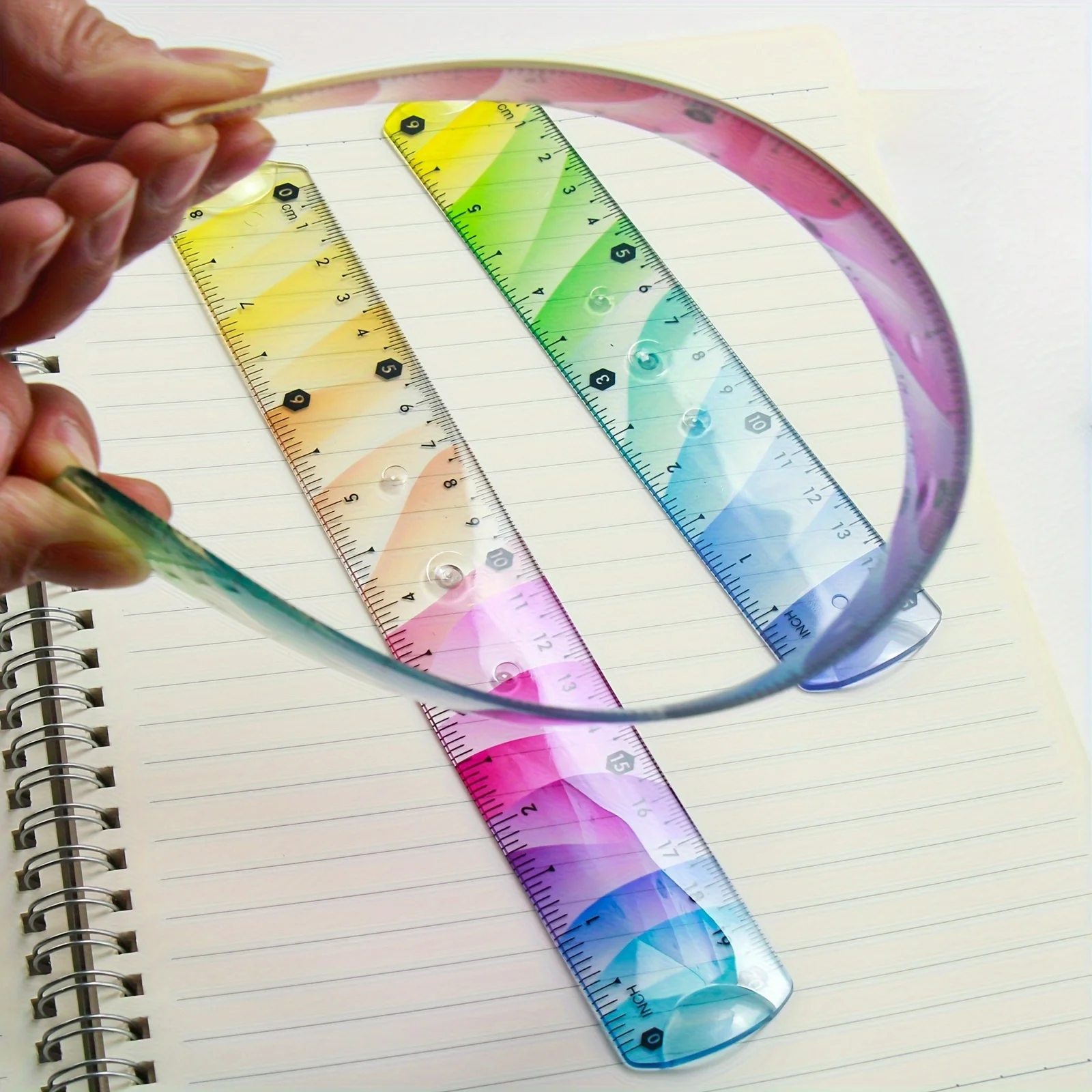 4pcs Colorful Ruler Set - Straight, Protractor & Flexible Ruler for Drawing, School & Office, 20cm/30cm, Craft Supplies