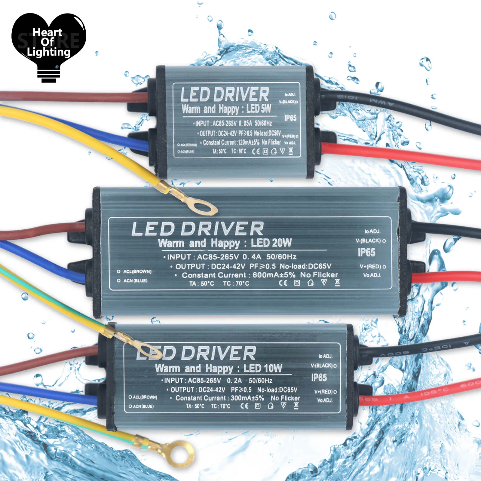 Waterproof Power Supply IP65 Lighting Transformer AC220V To DC24-42V No Fliker LED Driver 5W 10W 20W 30W 40W 50W Outdoor Adapter