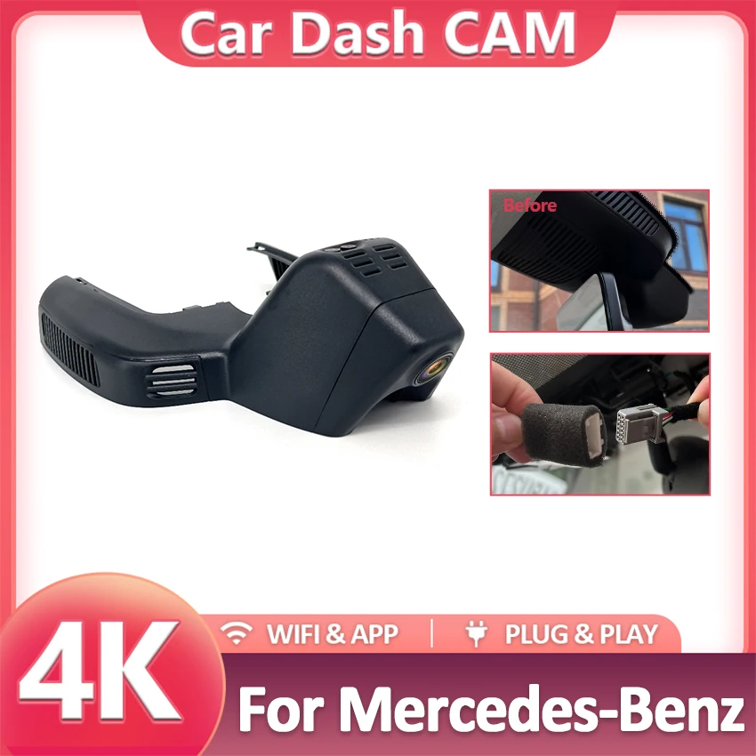 

Dash Cam For Mercedes-Benz MB GLS 450 400 For MB GLS450 GLS400 4MATIC 3.0 2019-2025,Car DVR,Plug&Play Installation, App Control