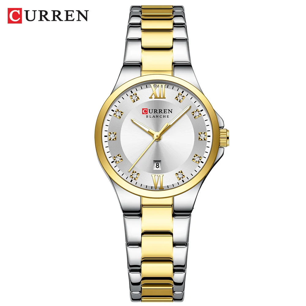 CURREN frauen Luxus Marke Uhren Einfache Quarz Auto Datum Armbanduhr Weibliche Wasserdichte Uhr Leucht Hände 9107 7