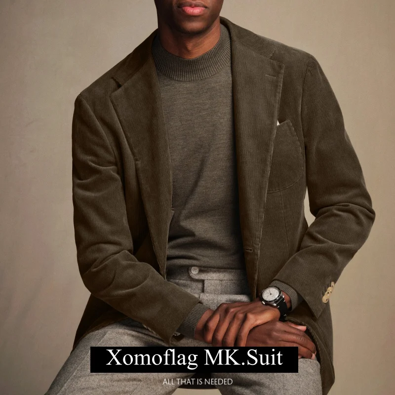 new-men's-business-casual-suit-jacket-unstructured-retro-high-end-single-layer-blazer