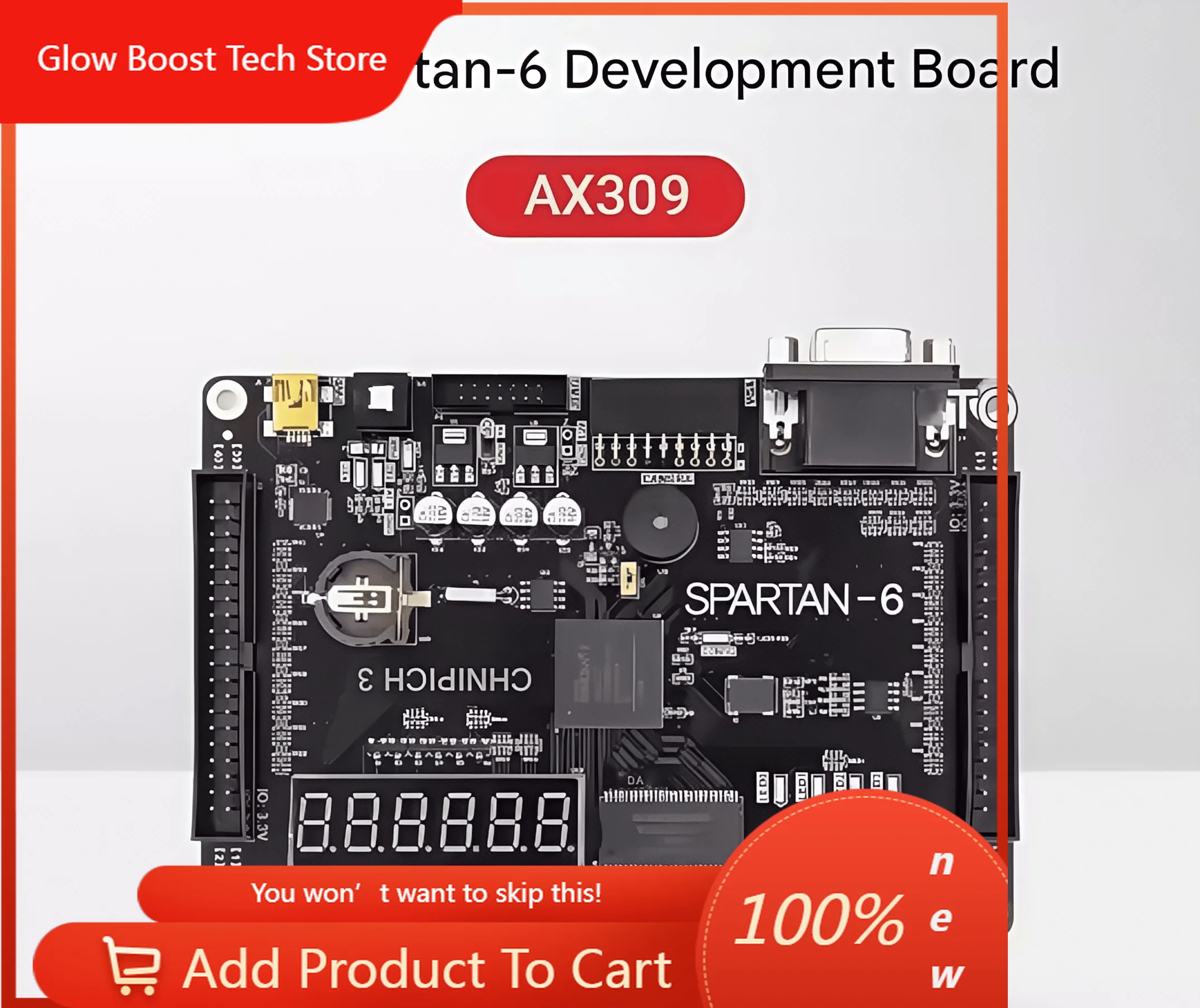 

NYXilinx Spartan-6 Fpga Development Board Ax309 Learning Board Spartan6 Xc6slx9 Student Board