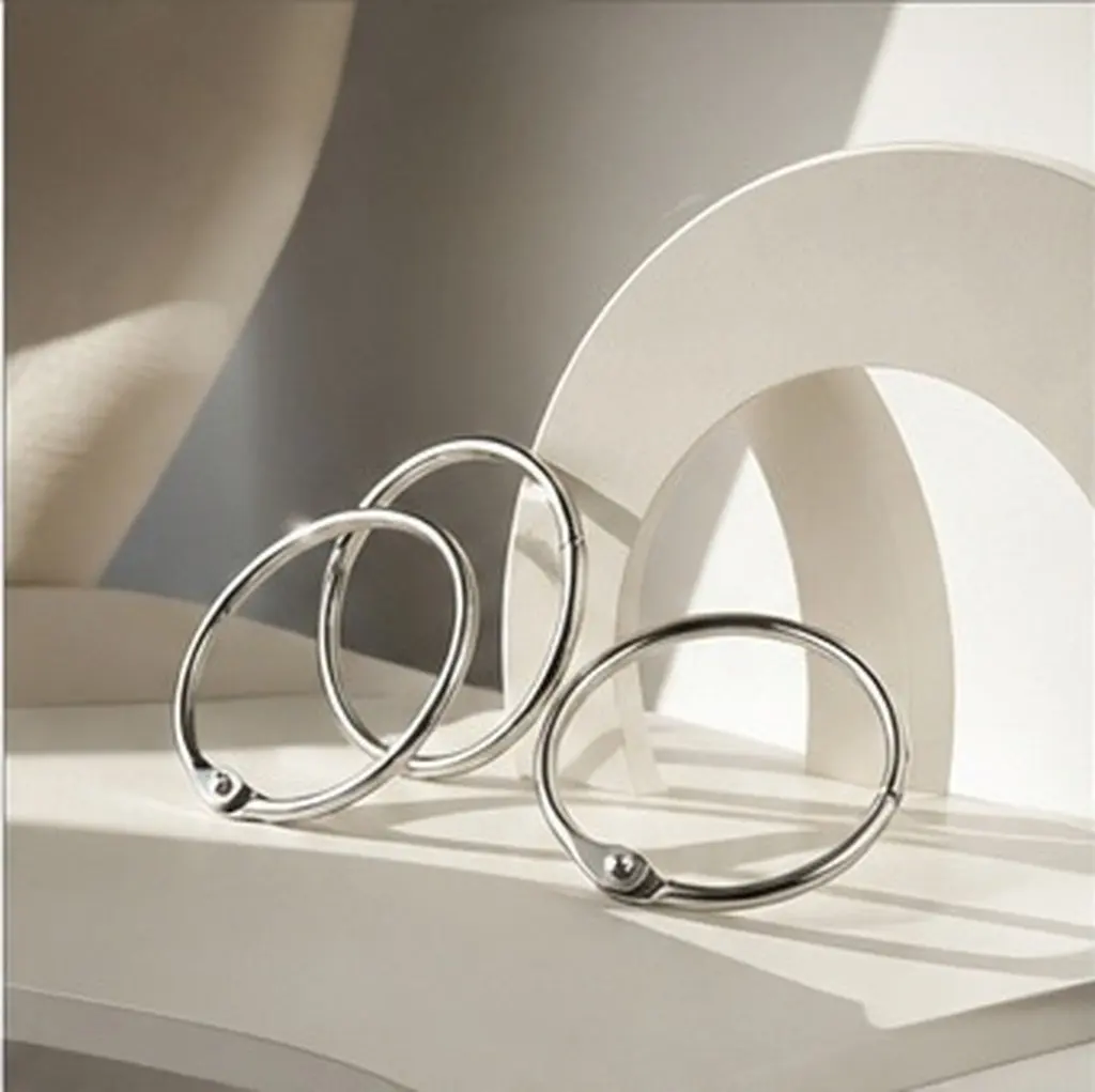 10Pcs Loose Leaf Binder Rings Metal Silver Scrapbook Book Rings Keychain Photo Clip Paper Holder Loose Leaf Binder