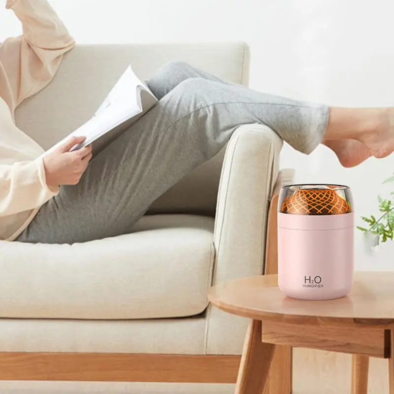 Humidificadores para dormitorio, humidificador de escritorio portátil, difusor de aire con luz colorida, humidificación de niebla fría para sala de estar