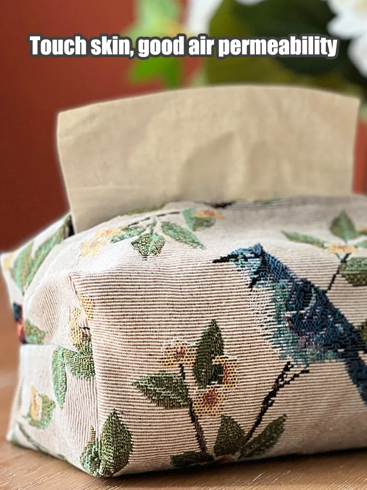 Papier Zeichnung Tasche Tissue Box Europäischen Retro StilTissue Fall Tissue Abdeckung Stoff Zeichnung Box Wohnzimmer Papier Haushalt Desktop – Detail 4