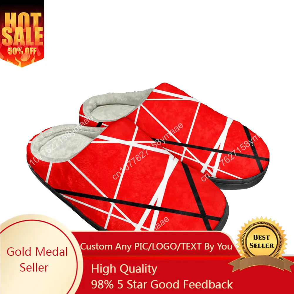 

Hot cool EVH stripes Fashion Cotton Custom Slippers Mens Womens Sandals Plush Casual Keep Warm Shoes Thermal Comfortable Slipper