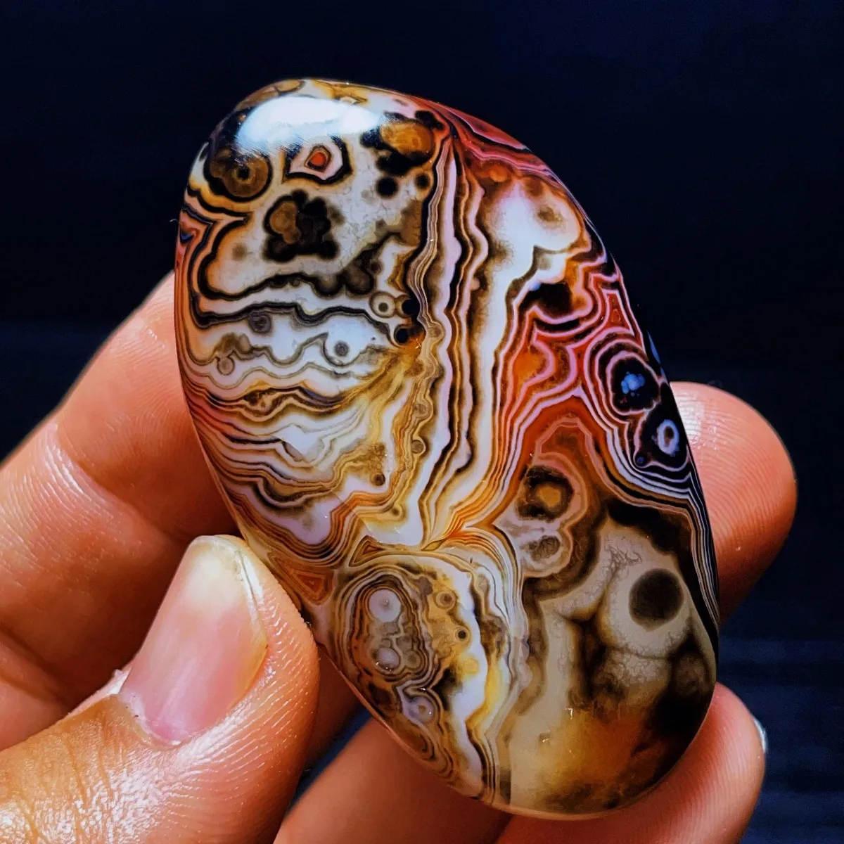 Banded Pattern Banded Agate Palm Stone, Polished Tumbled, Multi Color, Collector Gift, Natural Stone, Crystal Collection