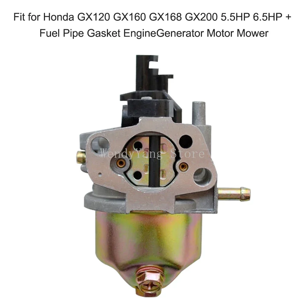 Motor Mower Carburetor Carb Fit for Honda GX120 GX160 GX168 GX200 5.5HP 6.5HP + Fuel Pipe Gasket Engine Generator Carburator