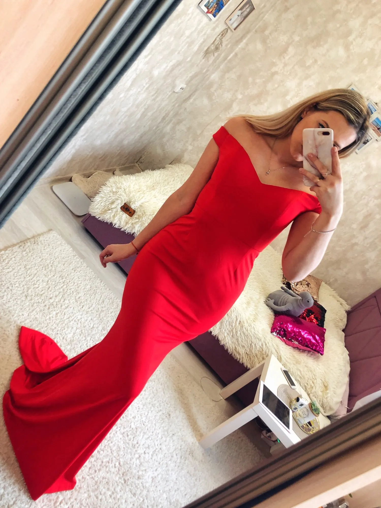 Off the Shoulder Bodycon Maxi Party Dress Black Tight Package Hips Full Length Mermaid Red Long Dress