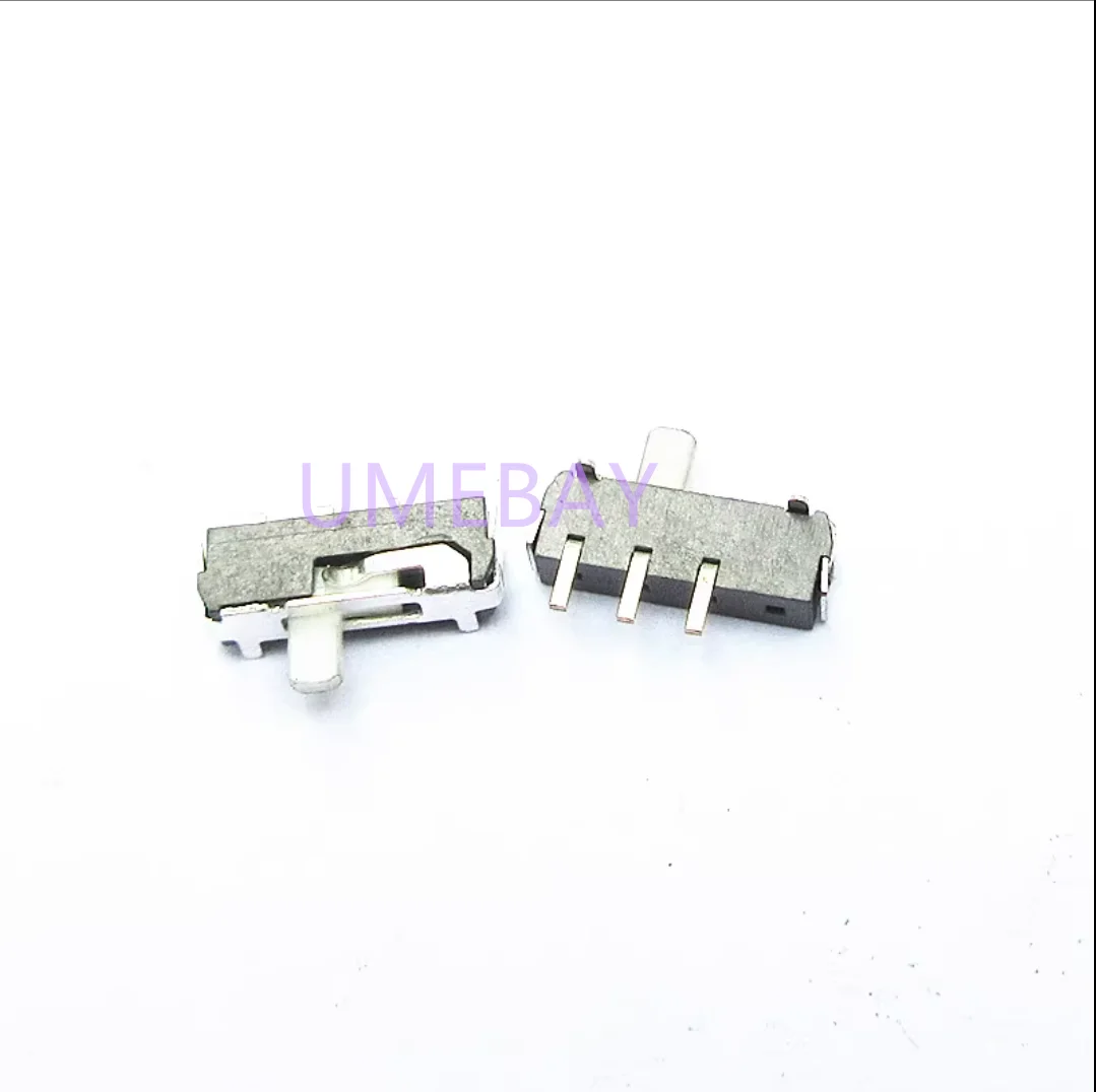 20PCS   Flip switch 1P2T, 3rd pin, 2nd gear, 3rd pin, 90 degree bend with fixed handle, 2MM long white handle