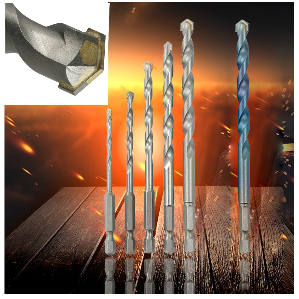 Nova Mudança Rápida Encanta o Carboneto de Tungstênio dos Bocados de Broca da Alvenaria da Pata Derrubado Tamanho 410 mm da Perfuração da Pedra do Tijolo Concreto