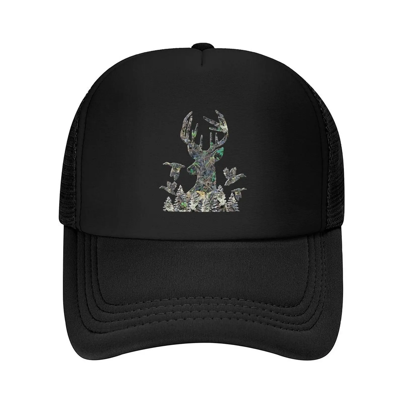 

Camouflage Whitetail Buck Deer, Camo Flying Ducks, Deer Hunting Camo Design Baseball Cap luxury woman cap Ladies Men's