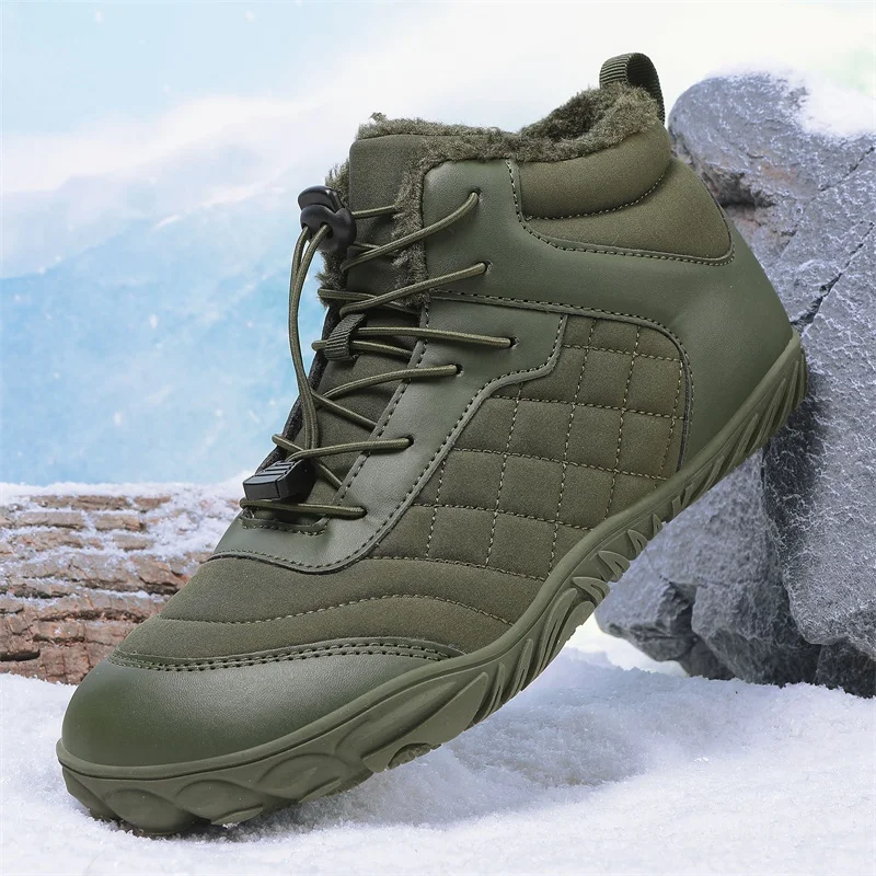 

Новые зимние ботильоны, уличные непромокаемые босоножки для мужчин, ботильоны, плюшевая теплая зимняя обувь, нескользящие повседневные кроссовки, большой размер