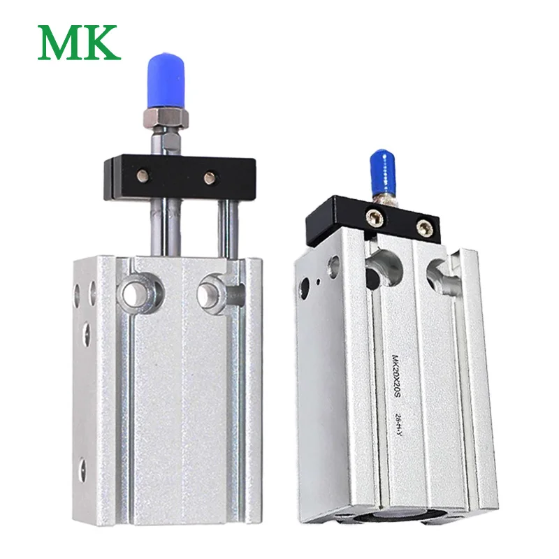MK Rod Non Rotating Free Installation Multi Position Pneumatic Cylinder MK6/10/16/20/25/32 Stroke10 20 30 40 50 60mm-S Guide Rod