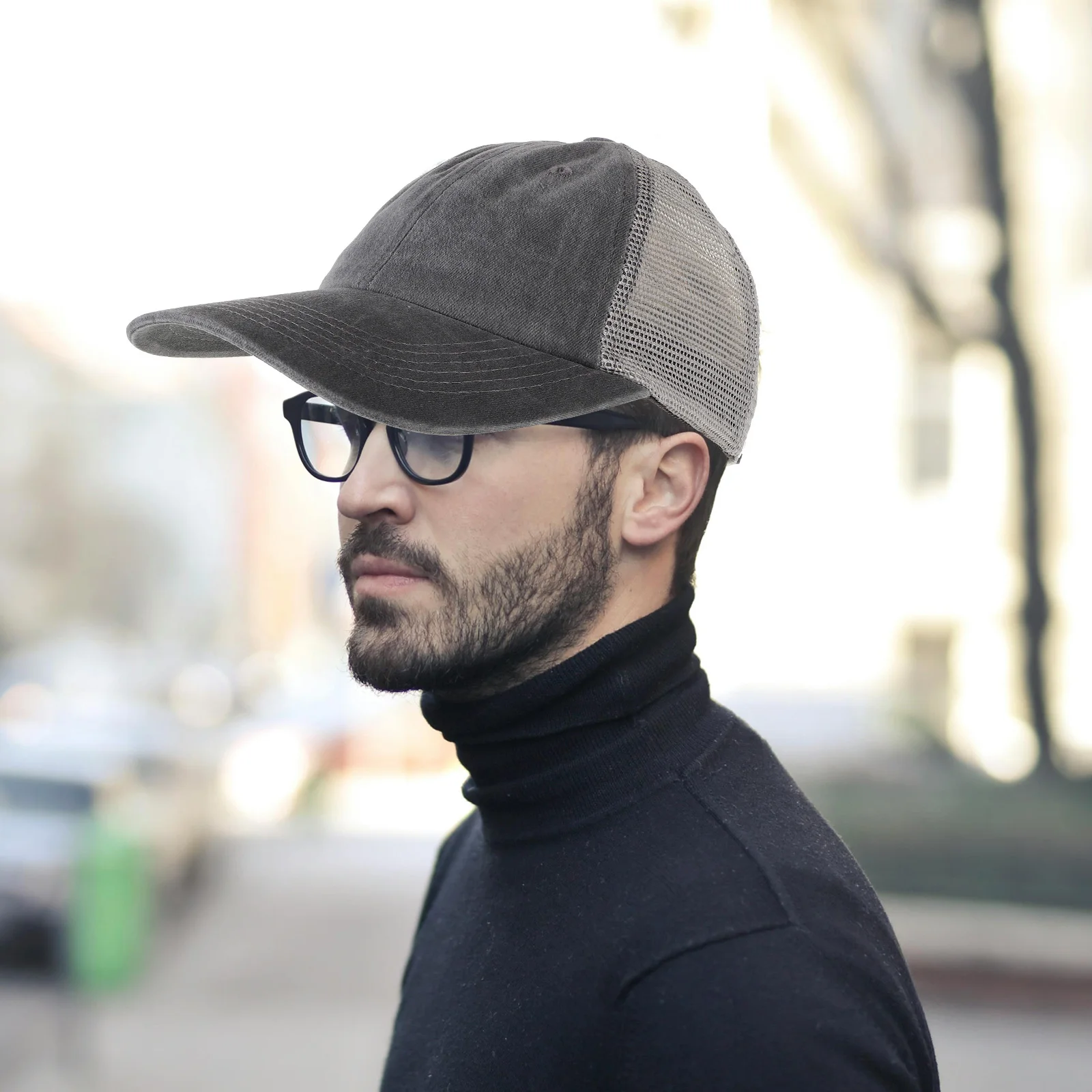 

Outdoor Sports Cap Washed Mesh Back Adjustable Fit Breathable Baseball Hat for Men Women Sun Protection Travel