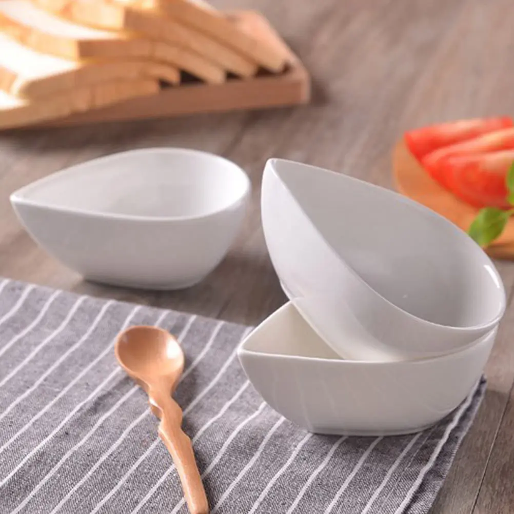 

6 шт. керамические салатницы в форме капли, фруктовые закуски, десертные контейнеры, кухонные бытовые миски для хранения, миска для закусок, универсальная миска